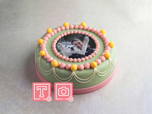 Marsepeintaart Kleurrijk Groen&nbsp;10-12p