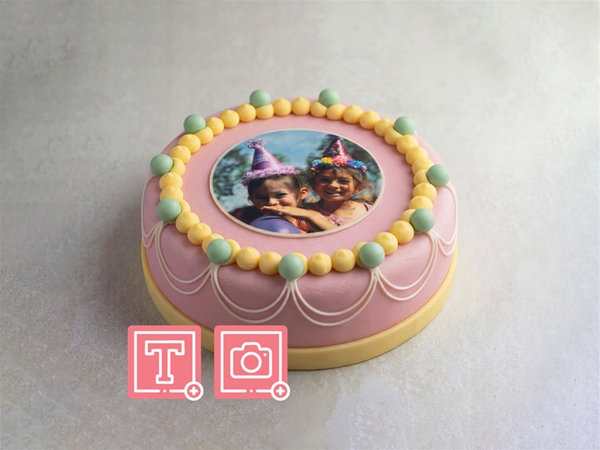 Marsepeintaart Kleurrijk Roze&nbsp;10-12p